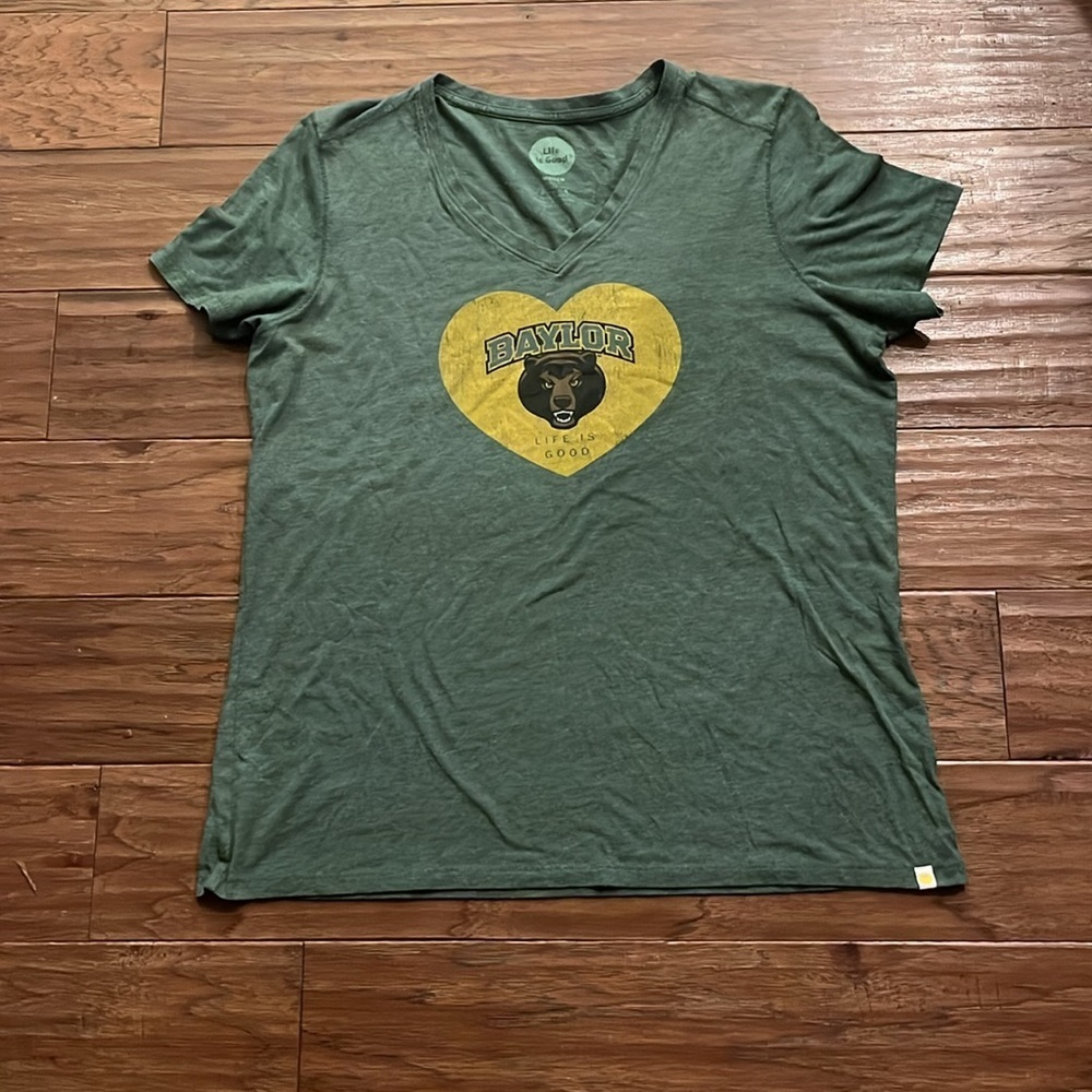 Life is Good Baylor University Short Sleeve Shirt Size L